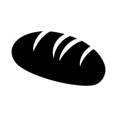 Simple bread loaf silhouette clean baking food concept minimal vector with white background