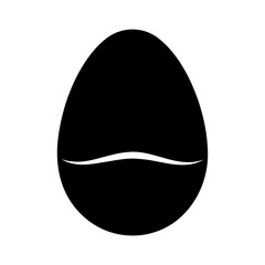 Egg silhouette minimal easter holiday symbol clean vector illustration with white background