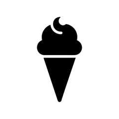 Ice cream cone silhouette minimal dessert symbol clean vector illustration with white background