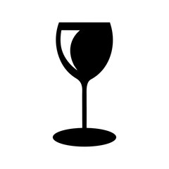 Wine glass silhouette minimal celebration drink icon elegant vector with white background
