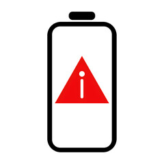 Battery Warning Icon | Red Alert Power Status Indicator
