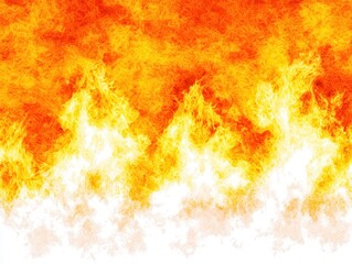 Obraz premium Abstract Fire Flames Rising Upward with Intense Heat and Bright Light on White Background Studio Shot