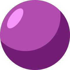 Glossy Purple Sphere With Pink Highlight and Smooth Shading Vector Illustration