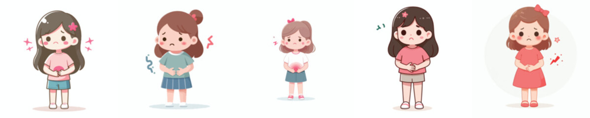 a little girl has a stomach ache