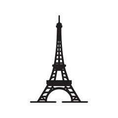 Obraz premium Minimal Black Engineering Tower Symbol Representing French Design Precision