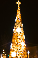 Blurred image of Christmas tree