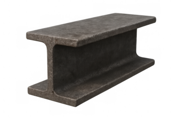 Steel girder i-beam profile displaying strength and industrial construction material on transparent background