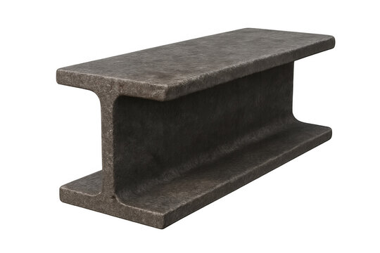 Steel girder i-beam profile displaying strength and industrial construction material on transparent background