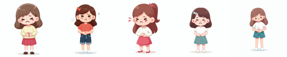 a little girl has a stomach ache