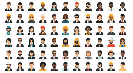 Diverse Collection of People Avatars for Business and Social Media.