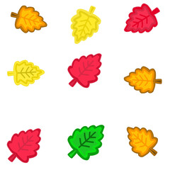 set of vector icons of leaves