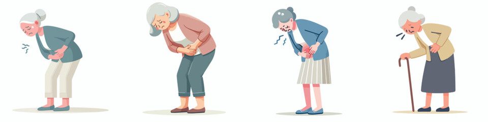 a grandmother has a stomach ache