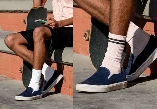 Casual Urban Skateboarding Style Mockup PSD