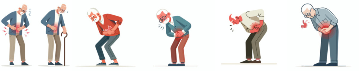 a grandfather has a stomach ache