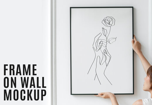 Minimalist Frame Wall Mockup Design PSD