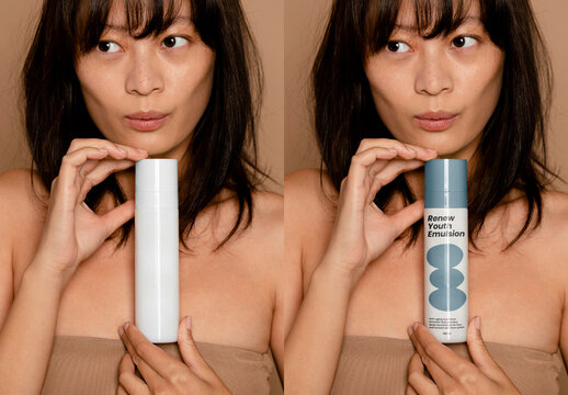 Skincare Product Comparison Photo Mockup PSD