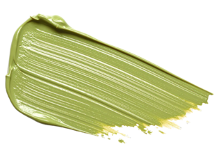 textured abstract olive color paint stroke isolated on transparent background, png