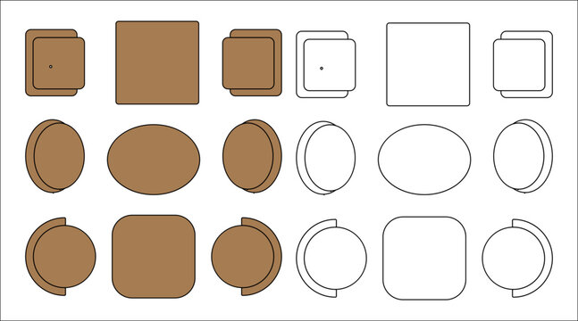 table and chair seat plan vector top view, office, room, restaurent,hotel, furniture vector seat plan for rel estate and architect plan