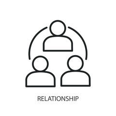Relationship thin line vector icons.