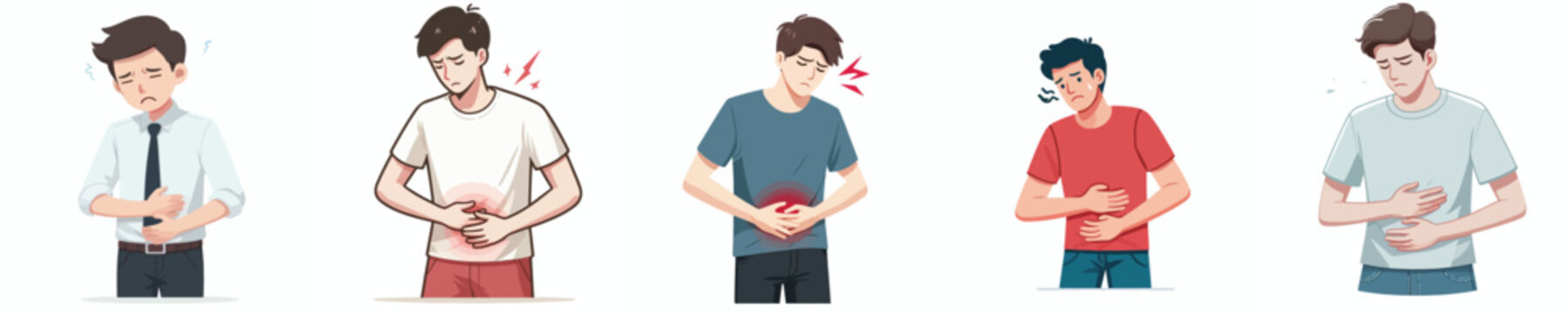 half body a man has a stomach ache