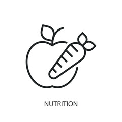 Nutrition thin line vector icons.