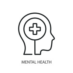 Mental health thin line vector icons.