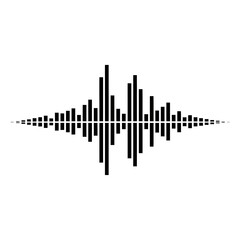 Fototapeta premium Dynamic sound waveform graphic visualizing audio frequencies and amplitude levels in a clear and modern design isolated on white background
