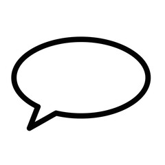 Simple outline speech bubble icon perfect for digital communication and messaging apps clean and modern design element isolated on white background