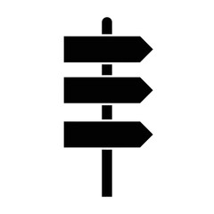 Directional signpost graphic represents choices and navigation clear visual for guidance and information display isolated on white background