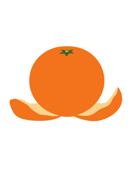 Partially peeled orange citrus fruit
