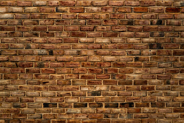 Brick brickwall, vintage texture. Red brick wall for construction themes. Brick wall background. Textured bricks for design projects. Solid bricks, wall structure close-up. Brick wall pattern.