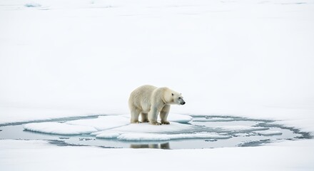 Adorable polar bear cub plays in the snow while its mother watches in the arctic wildlife