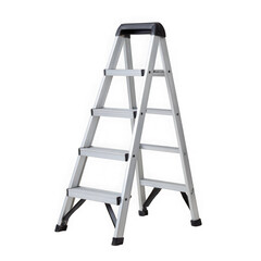 A sturdy aluminum a frame stepladder with wide steps and non slip feet perfect for home improvement and professional tasks isolated on transparent background
