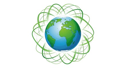 A vibrant, green earth globe concept symbolizing global ecology and environmental design for a sustainable planet