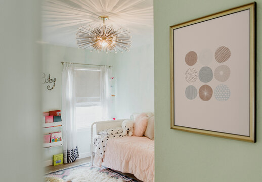 Chic Nursery With Modern Decor Mockup PSD