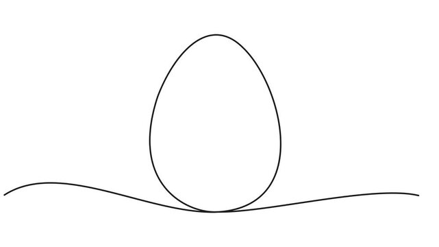Animated egg continuous one line drawing. Easter egg linear symbol animation.