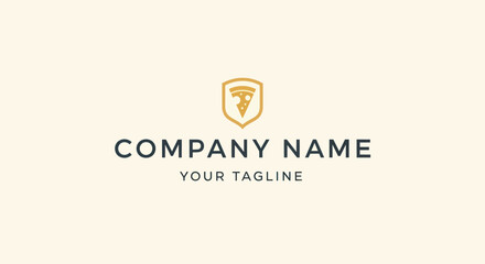 Elegant golden shield logo with letter F for company branding.