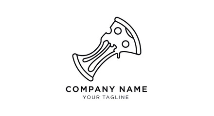 Minimalist Pizza Slice Logo Design with Dripping Cheese.
