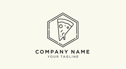Minimalist Pizza Slice Logo Design for Food Business.