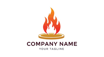 Fiery Flame Logo Design for Business Branding and Identity.
