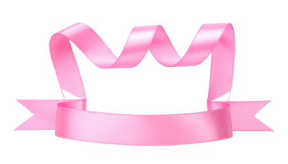 Soft, pink ribbon banner, featuring a flowing design with space for text or decoration