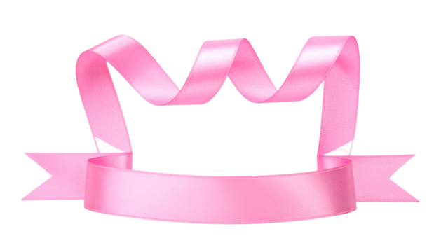 Soft, pink ribbon banner, featuring a flowing design with space for text or decoration
