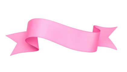A flowing, pink ribbon isolated on a black background, perfect for announcements and decorative elements