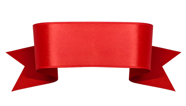 A vibrant, glossy, horizontal red banner with a curved, textured design, set against a stark black background - Powered by Adobe