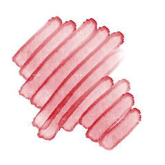 Abstract watercolor brush strokes in shades of red, arranged diagonally on a white background, creating a textured effect.
