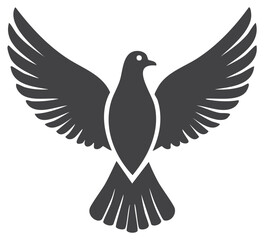 Obraz premium Dove with wings spread wide soars as a symbol of peace and hope with feathers illustrated