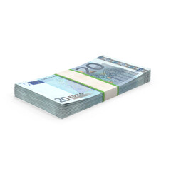 stack of money on isolated background