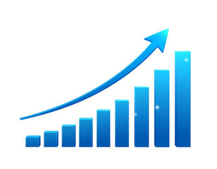 Modern Business Growth Infographic with Blue Arrow Progression