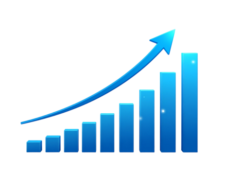 Modern Business Growth Infographic with Blue Arrow Progression