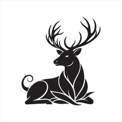 Elegant deer wildlife logo design